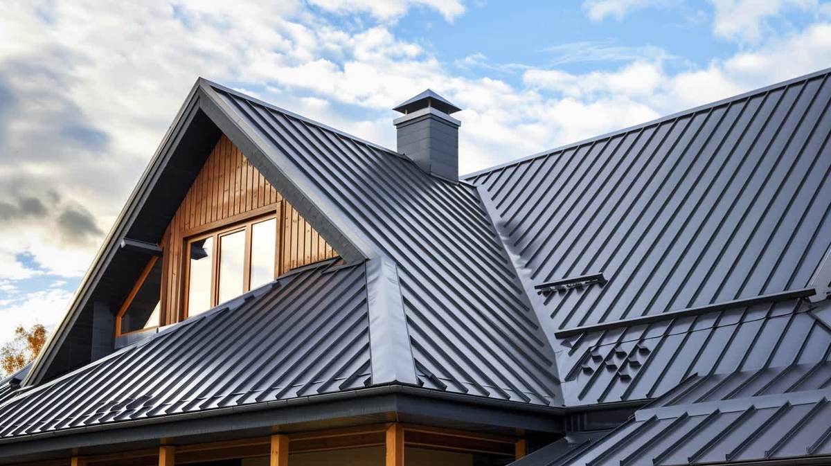 Buca EPDM Kauçuk Çatı – antrasit kenet sistem metal çatıyla kaplanmış müstakil ev